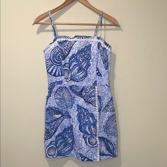 Women’s Lilly Pulitzer Jesse Skort Romper in Blue Seashell Mini Dress - Picture 5 of 9